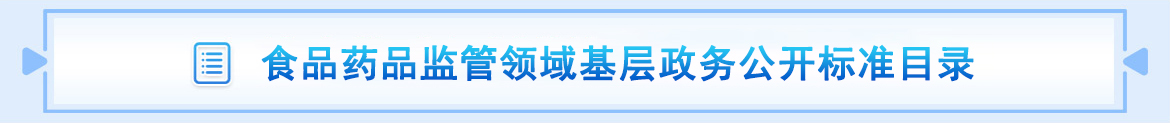 食品药品监管领域基层政务公开标准